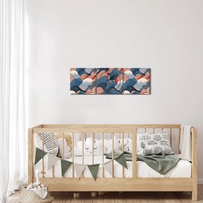 Obraz - Vlny a kopce (s hodinami) (90x30 cm)