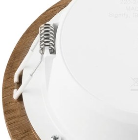 LED Podhľadové svietidlo WOODY SPOT LED/12,5W/230V 3000K orech ? 16 cm