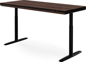 Elektrický písací stôl sit-stand so zásuvkou a bezdrôtovou nabíjačkou Qi čierny/orech, 1600 mm: ELLIS