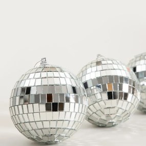 Závesná vianočná dekorácia DISCO strieborná 754104 (3 ks)