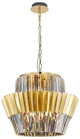 Luster na reťazi DONNA 12xE14/40W/230V pr. 55 cm zlatá