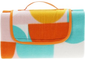 Pikniková deka Retro kocka 130 x 150 cm, oranžová