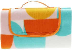 Pikniková deka Retro kocka 130 x 150 cm, oranžová
