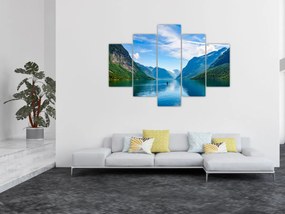 Obraz - Jazero Lovatnet (150x105 cm)