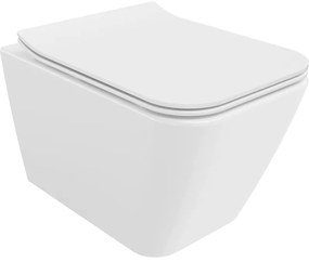 Toaleta Mexen Cube Rimless s toaletným sedadlom slim, duroplast, biela - 30924000