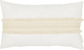 Boho obdĺžnikový vankúš s čipkou vanilka 35×60cm