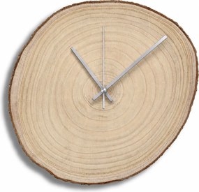 Nástenné hodiny z plátu dreva s letokruhmi a kôrou | KOR: Farba čierna RAL 9005 26-29 cm 4801-115419 KOR001-26-29-BLACK