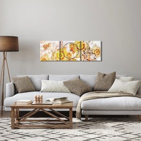Obraz - Slnečnica, maľba (s hodinami) (90x30 cm)