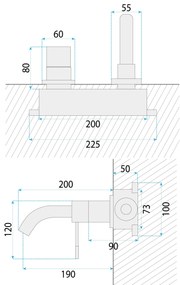 Rea Lungo Diamond, podomietková umývadlová batéria + BOX, zlatá lesklá, REA-B0539