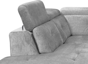 Rohová sedacia súprava Sergio, svetlo šedá látka, ľavý roh