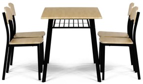 Jedálenský set Industrial so 4 stoličkami, 110 x70 x 76 cm, hnedý