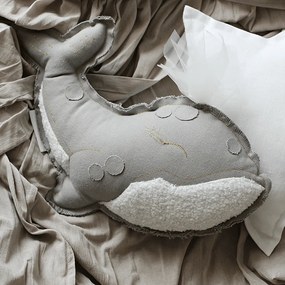 Závesná dekorácia veľryba šedá 40x25x8cm