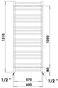 P.M.H. AV4C - Kúpeľňový rebríkový radiátor AVENTO 360 W 121 cm lesklý chróm
