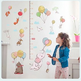 Veselá Stena Samolepka na stenu na stenu meter Zvieratká s balónikmi