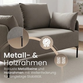 Sedačka Ziden 2-miestna látka - sivohnedá