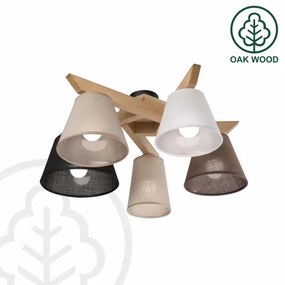 Brilagi - LED  Prisadený luster ANTHONY 5xE14/40W/230V dub