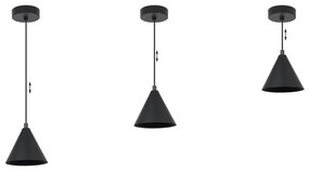 Závesné svietidlo Soho, 1x čierne kovové tienidlo, (fi 14cm)