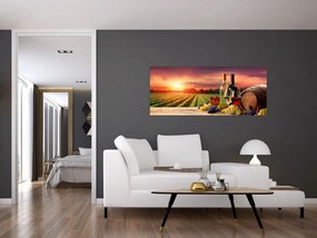 Obraz vinice s vínom (120x50 cm)