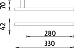 Nimco Držiak na uteráky pravý do nábytku KEIRA - KE 22060AP-26
