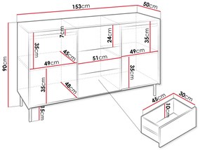 Komoda Samker 2D3SZ, Farby: kašmír