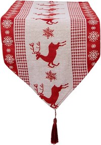 Christmas Table Runner 33x180 Cm Red Polyester - 33*180 cm