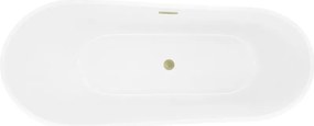 Mexen Dora, voľne stojaca vaňa 160 x 75 cm, biela/čierna, zlatý matný prepad, 52071607575-55