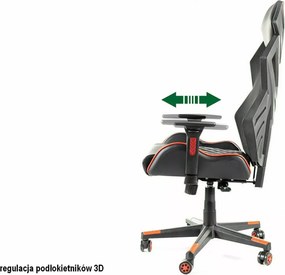 SI Otočná stolička Revolt čierna - červená