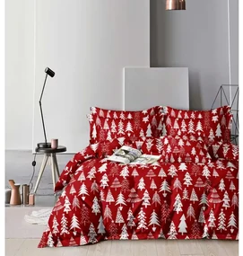 Bavlnené obliečky CHRISTMAS TREES červené Rozmer obliečky: 70 x 90 cm | 140 x 200 cm