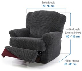 Super strečové poťahy NIAGARA antracitová relaxačné kreslo (š. 70 - 90 cm)