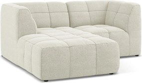 Béžová rohová pohovka z textílie buklé (ľavý roh/s leňoškou) Aloha – Makamii