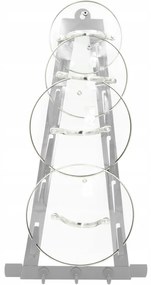 Organizér na pokrievky, 5 pokrievok s háčikmi, biely XXL - 57x31 cm