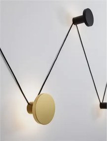 LED čierno-zlaté svietidlo na stenu Ark