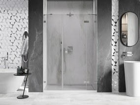 Mexen Lunar, pravé otočné sprchové dvere 125 cm, 8mm číre sklo, oceľový profil, 834S-125-050-97-00-P