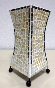 Stolná lampa  biela DEWI,30 cm,  ručná práca, mozaika