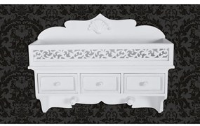 vidaXL Nástenná skrinka s policou, 3 zásuvkami a 2 háčikmi