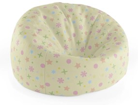 Sablio Sedací vak Cocoon Hviezdy, kvety a bodky - 115 x 75 cm x 45 cm