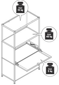 Kovová komoda »CN3« s 2 výklopnými priehradkami, biela