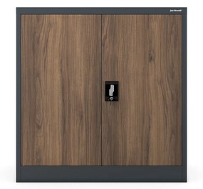 Kovová spisová skrinka BEATA, 900 x 930 x 400 mm, Eco Design: antracitová/ orech