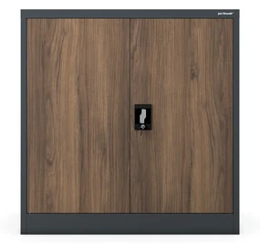 Kovová spisová skrinka BEATA, 900 x 930 x 400 mm, Eco Design: antracitová/ orech
