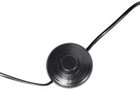 Stojaca lampa trojnožka čierna drevo s čiernym tienidlom 50 cm - Puros