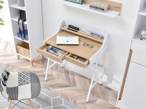 PC stolík Borge (dub + biela). Vlastná spoľahlivá doprava až k Vám domov. 1109736