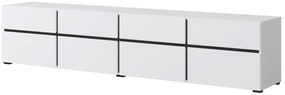TV skrinka Cross 40 so zásuvkami 225 cm - biela / čierny