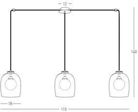 Zambelis 22146 - Luster na lanku 3xG9/5W/230V pavúk čierna