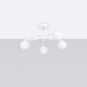 Stropné svietidlo Astral, 5x biele sklenené tienidlo, w