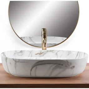 REA-U9656 - Umývadlo na dosku CLEO 41x60,5 cm keramika/mramorový dekor