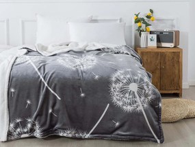 XPOSE® Mikroplyšová deka PÚPAVY s baránkom - sivá 140x200 cm
