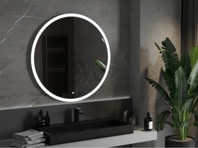 Mexen Oro, okrúhle LED podsvietené kúpeľňové zrkadlo 100 cm, 6000K, vykurovacia podložka proti zahmlievaniu, 9824-100-100-611-00