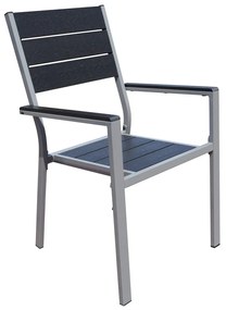 Záhradná stolička Fargo 3 + 1 ZADARMO, čierna / sivá