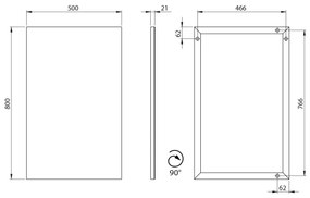 Sapho - Zrkadlo v ráme AROWANA 50x80 matná čierna