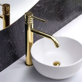 Rea Lungo Diamond, vysoká umývadlová batéria h-300, zlatá lesklá, REA-B8995